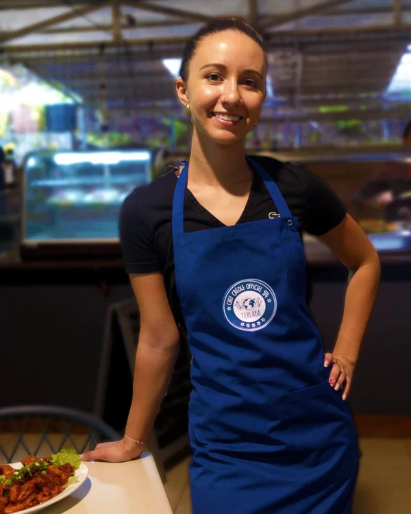 Tablier Bleu Marine – Cheffe Créole Officielle 974 (féminin)